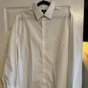 EXPRESS Slim Slim 1MX White Dress Shirt Men's L Large